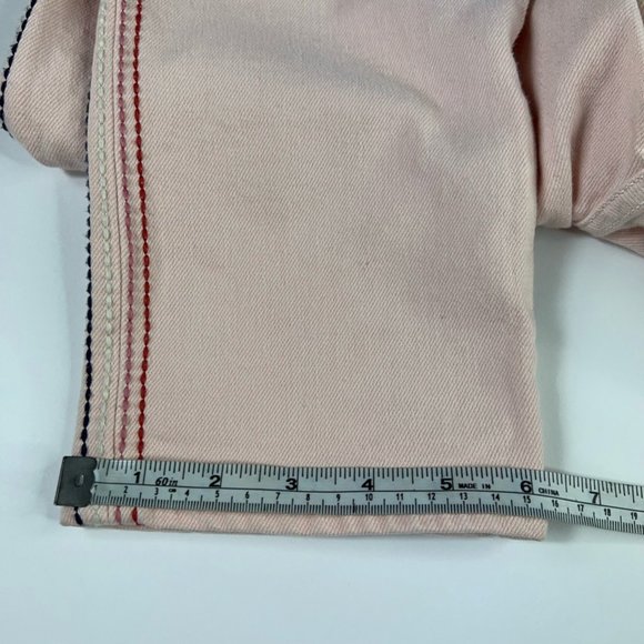 Sundry Womens Slim Skinny Jeans Pink Red Leg Stripe Denim 5-Pocket 26 New - Picture 6 of 12